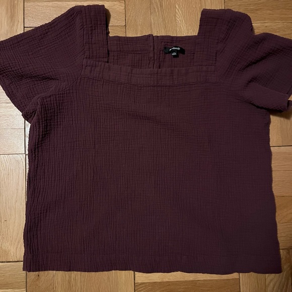 Madewell Lightspun Harlow Square-Neck Top Purple - Picture 1 of 5